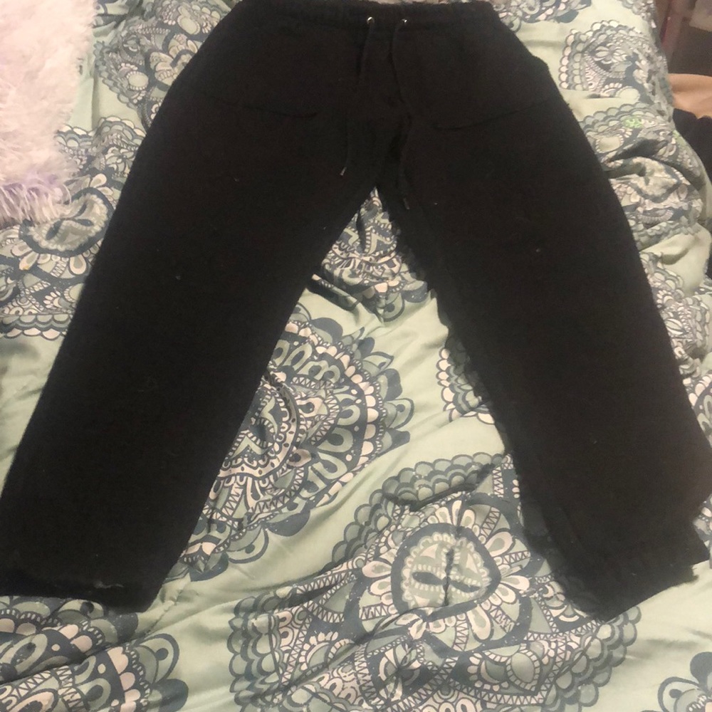 Black sweat pants. Soft and fuzzy material